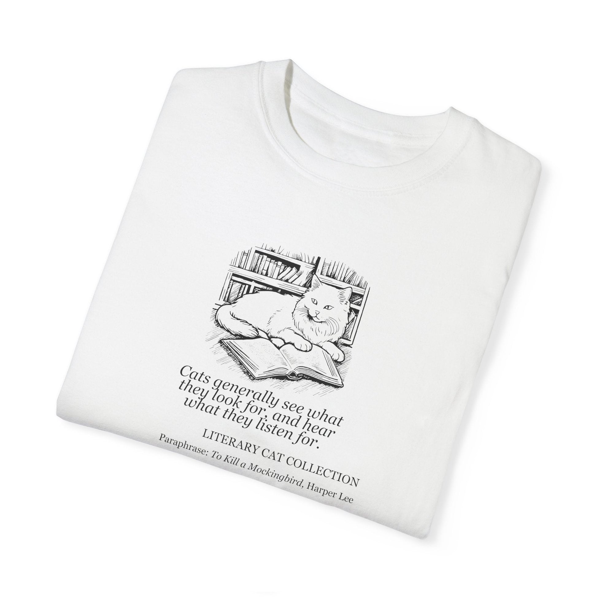 Literary Cat Unisex T-Shirt - Celebrate Your Love for Books - Korvel