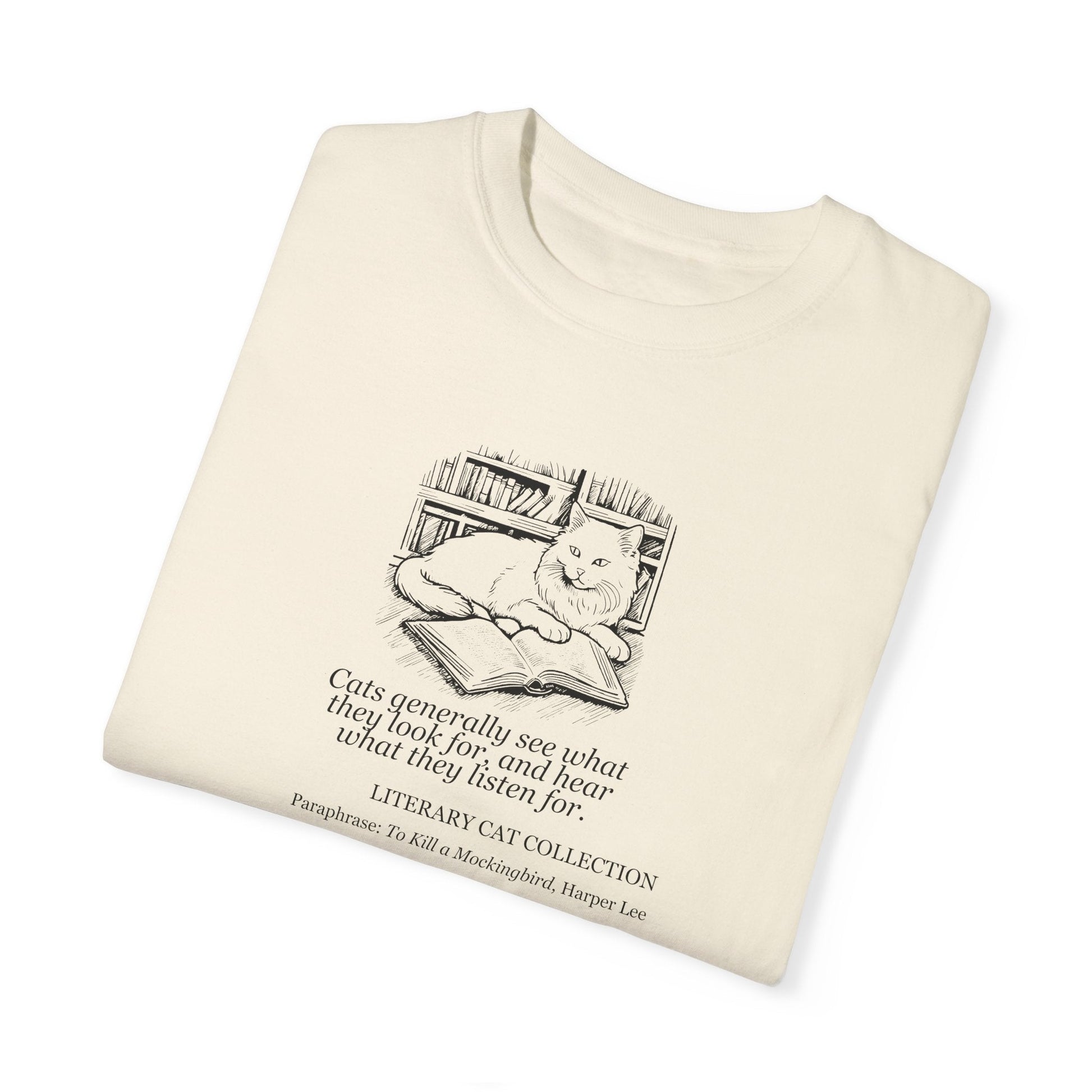 Literary Cat Unisex T-Shirt - Celebrate Your Love for Books - Korvel