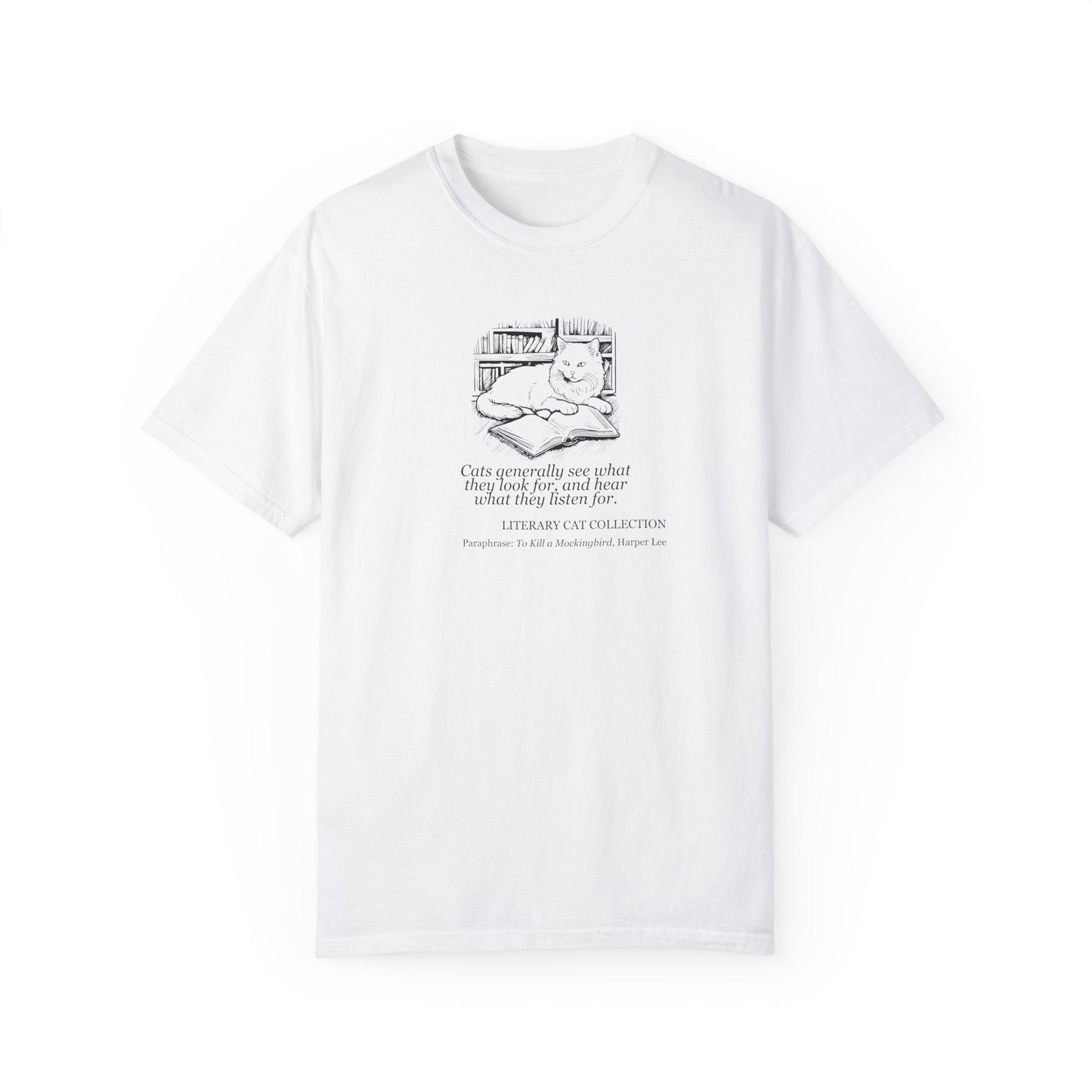 Literary Cat Unisex T-Shirt - Celebrate Your Love for Books - Korvel