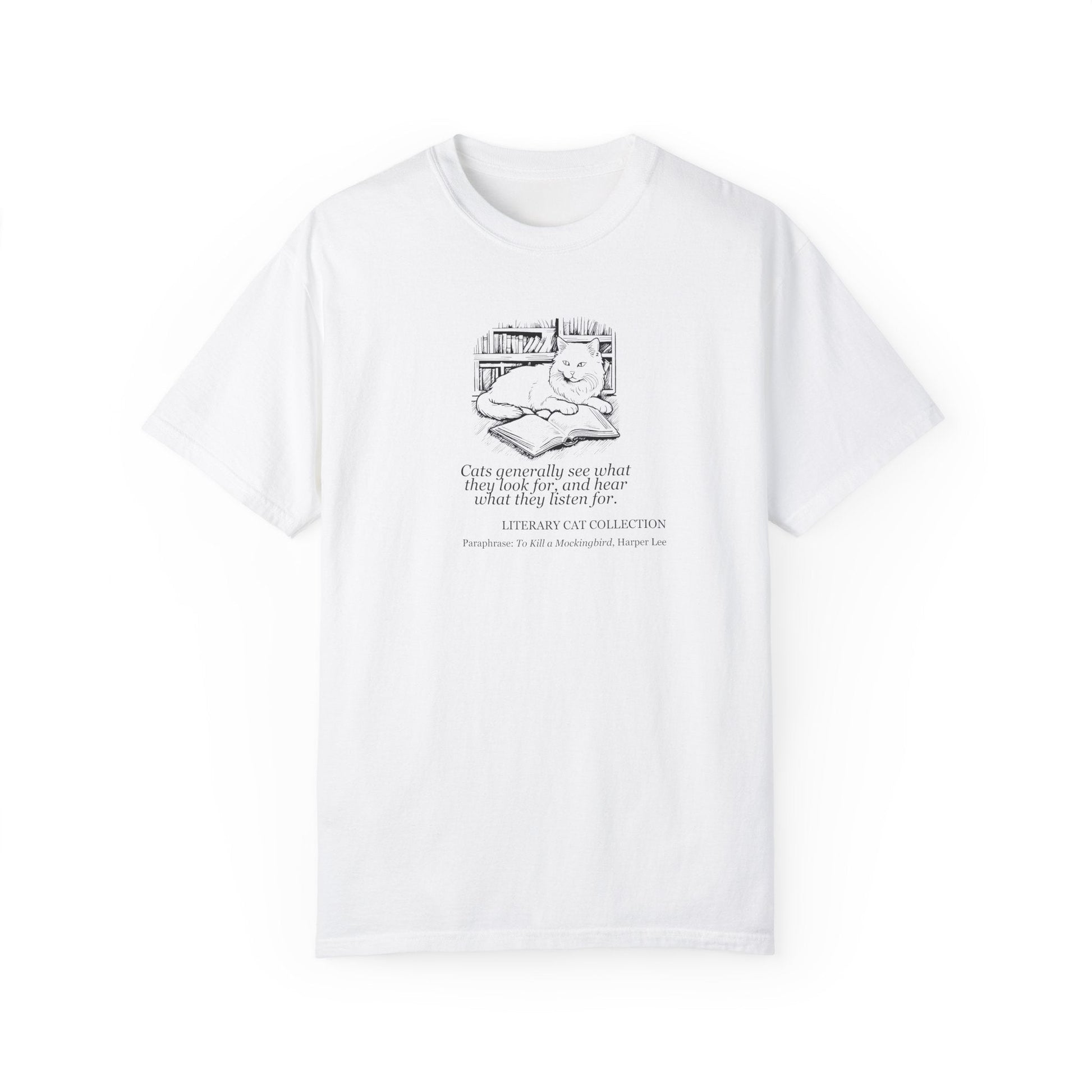 Literary Cat Unisex T-Shirt - Celebrate Your Love for Books - Korvel