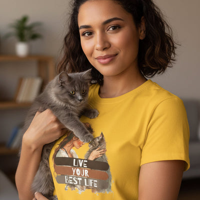 Camiseta para Mujer Live Your Best Life - Camiseta de Confort Softstyle