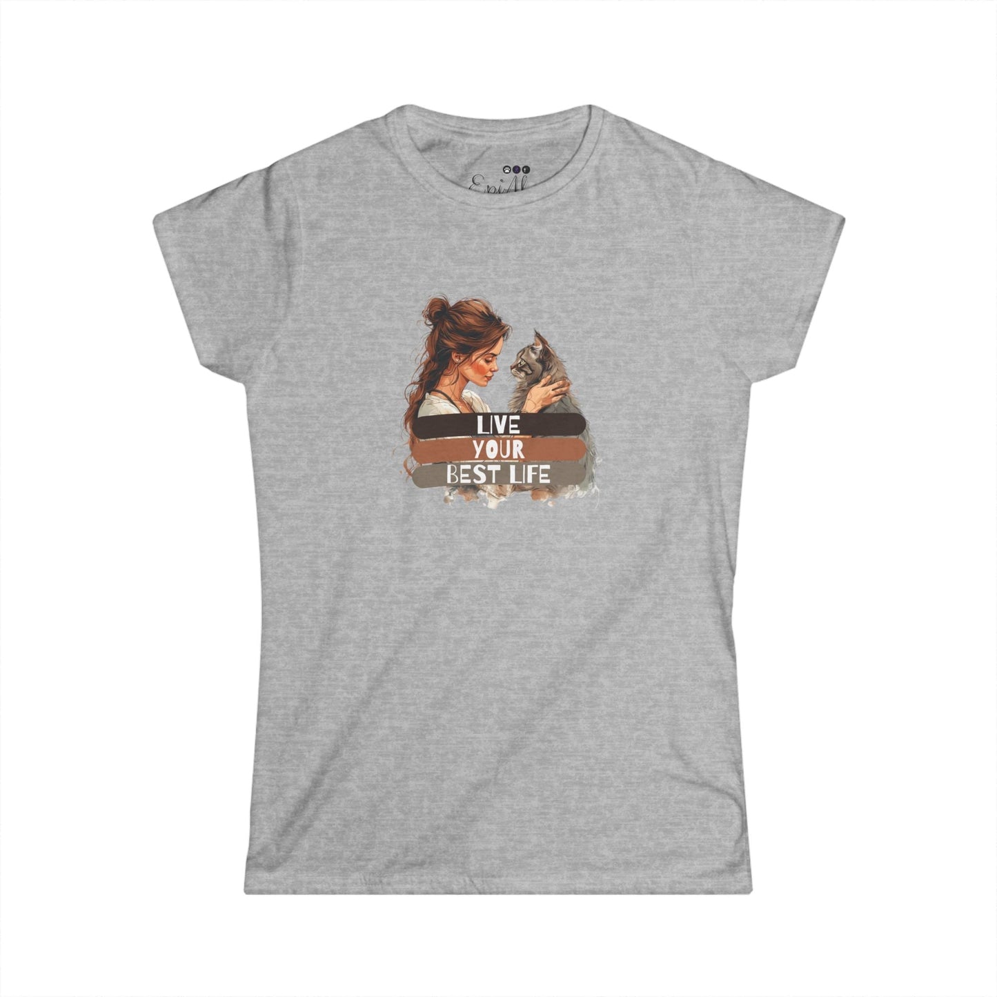 Camiseta para Mujer Live Your Best Life - Camiseta de Confort Softstyle