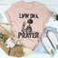 Camiseta de esqueleto "Viviendo en una oración"