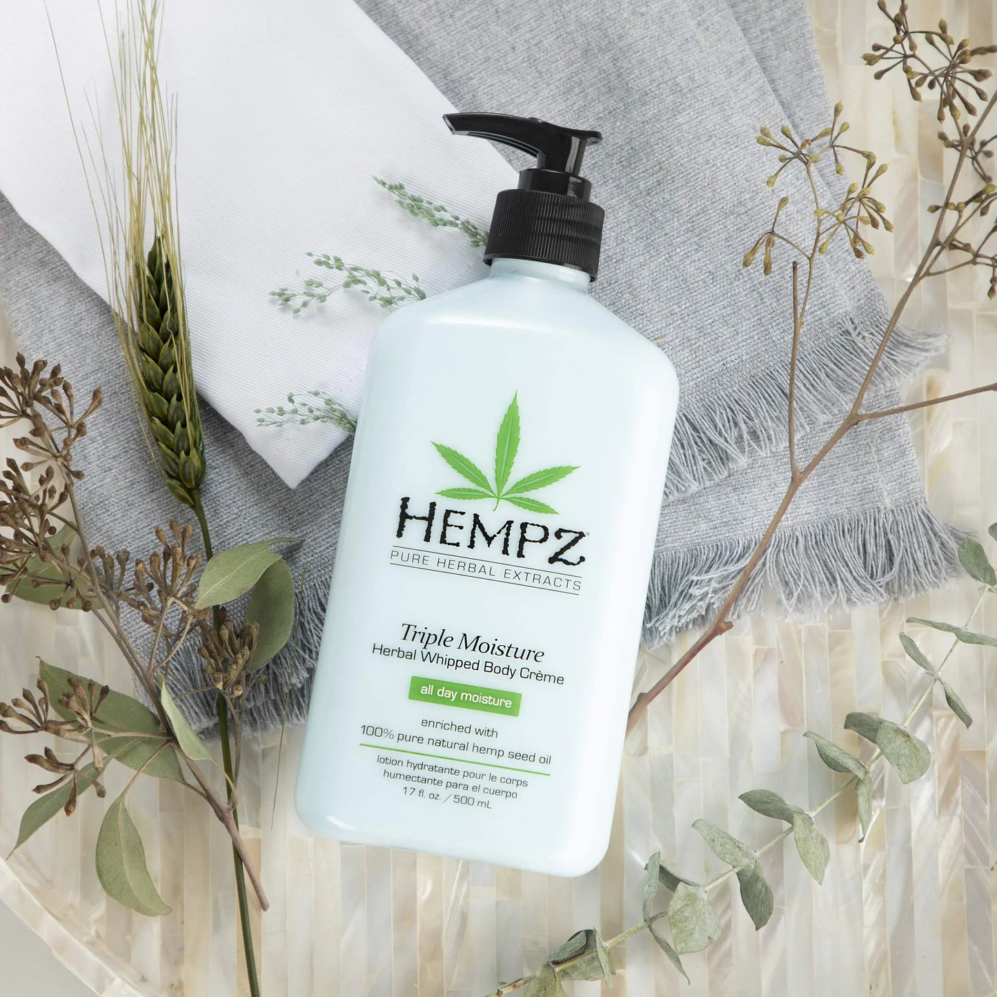 HEMPZ Triple Moisture Body Moisturizer, 17 Oz - Hydrating Lotion