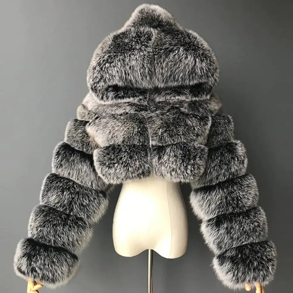 Luxe Faux Fur Cropped Coat for Women