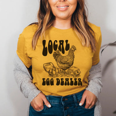 Camiseta del distribuidor local de huevos
