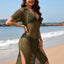 Long skirt loose solid color vacation pullover fashionable women's dress - Korvel