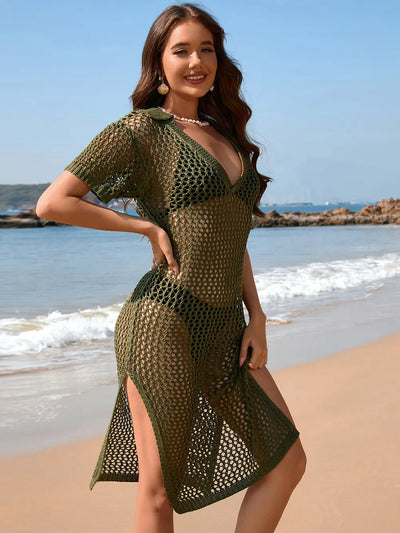 Long skirt loose solid color vacation pullover fashionable women's dress - Korvel
