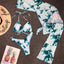 Ensemble de bikini à manches longues imprimé léopard pour femmes
