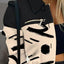 Long sleeved button color blocked printed lapel commuter suit for women - Korvel