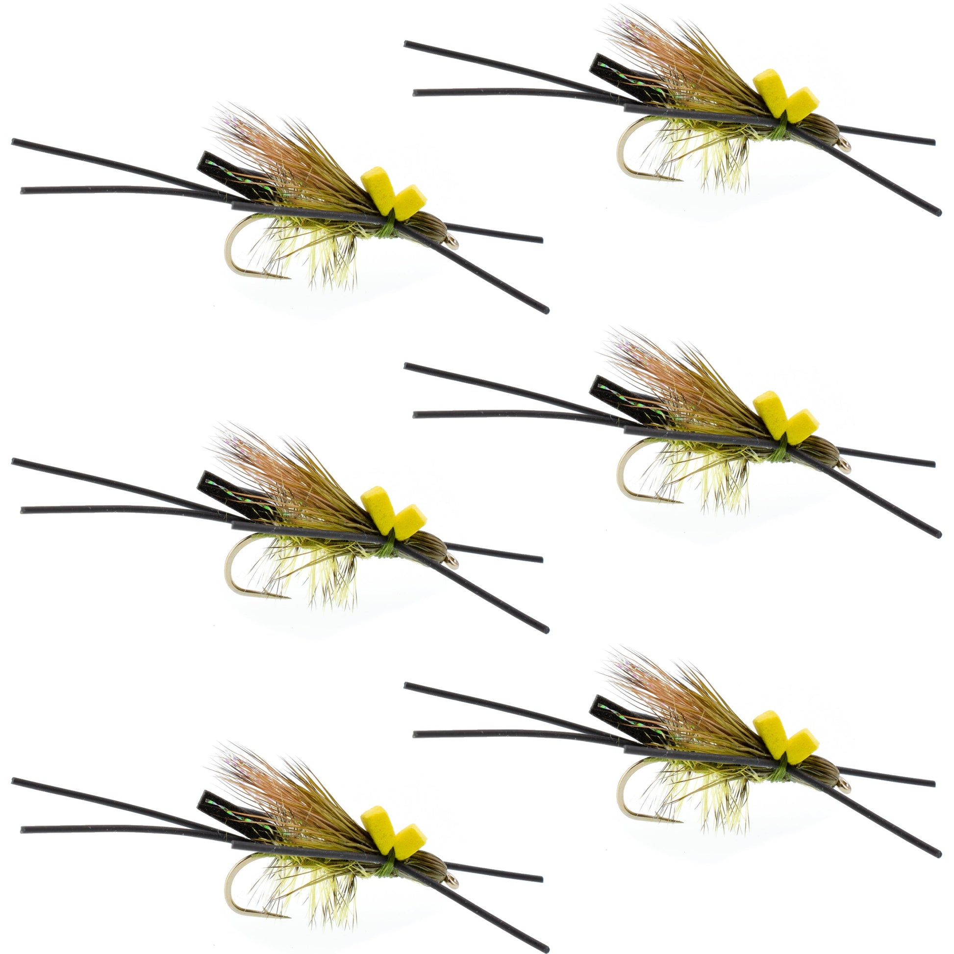 Premium Adult Skwala Stonefly Dry Flies - Size 10 - Pack of 6 - Korvel