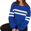 Lovelet Striped Round Neck Dropped Shoulder Sweatshirt - Korvel