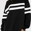 Lovelet Striped Round Neck Dropped Shoulder Sweatshirt - Korvel