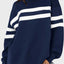 Lovelet Striped Round Neck Dropped Shoulder Sweatshirt - Korvel