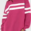 Lovelet Striped Round Neck Dropped Shoulder Sweatshirt - Korvel