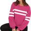 Lovelet Striped Round Neck Dropped Shoulder Sweatshirt - Korvel