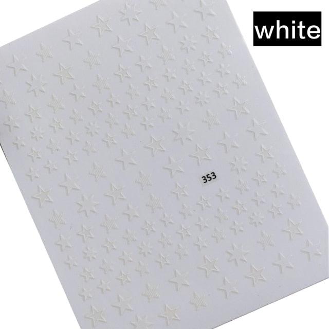 Pegatinas de Arte de Uñas 3D Geometría de Estrellas Encantadoras - Decoración Autoadhesiva Premium
