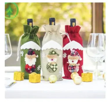 Fundas Festivas para Botellas de Vino para Alegría Navideña