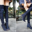 Bottes en Denim Stylées au Dessus du Genou
