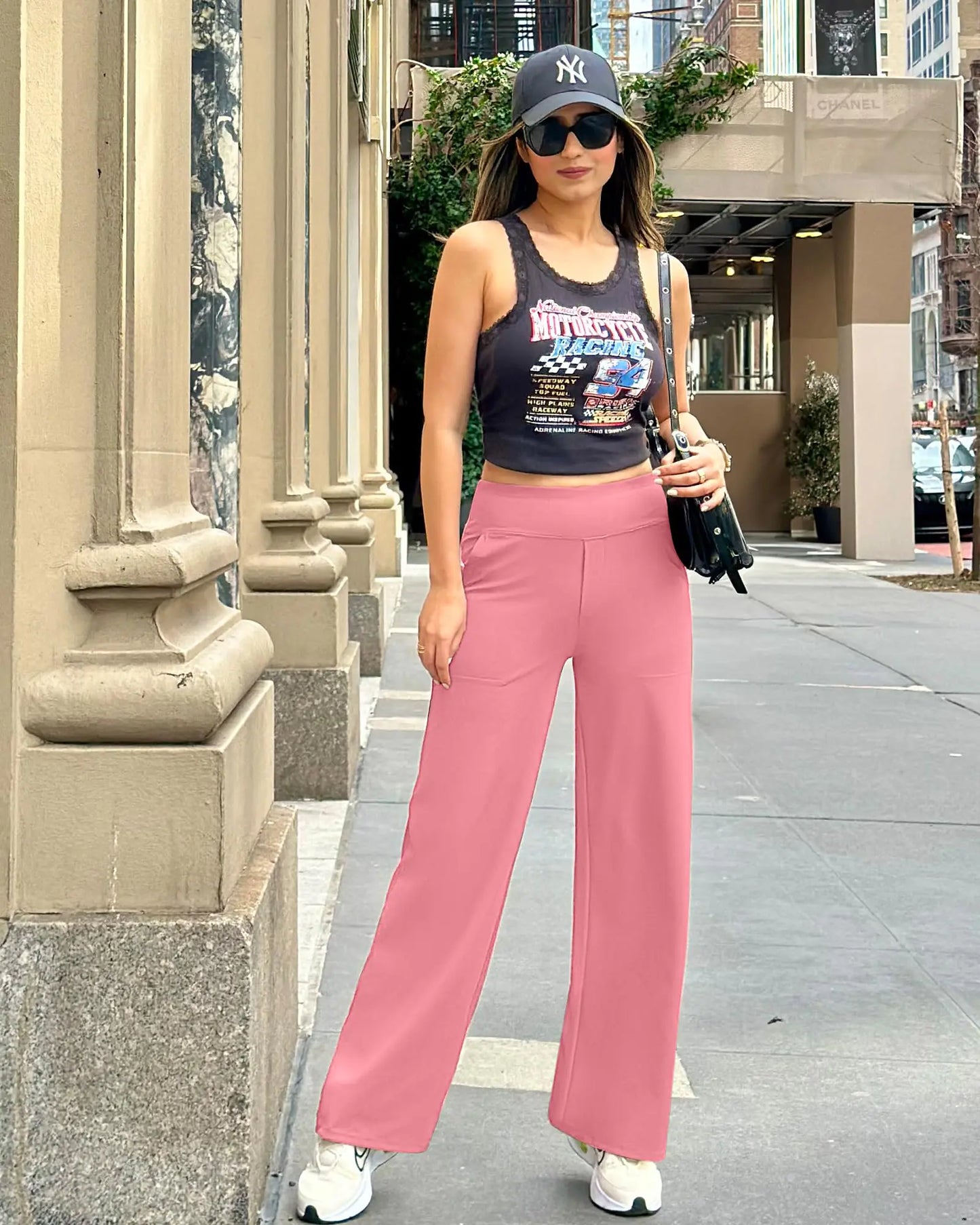 Pantalones de Yoga de Pierna Ancha para Mujer G4Free con Bolsillos - Cintura Alta y Elástico