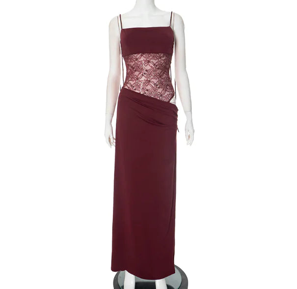 Transparent Mesh Lace Beach Dress