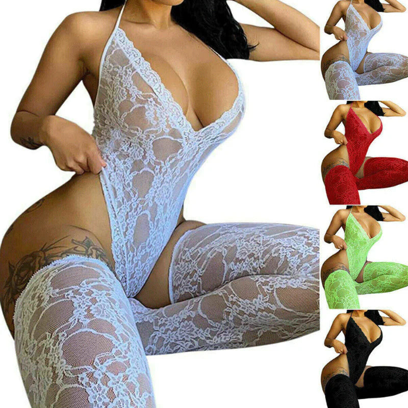 Body de Encaje Elegante para Mujeres - Ropa de Noche Talla Grande