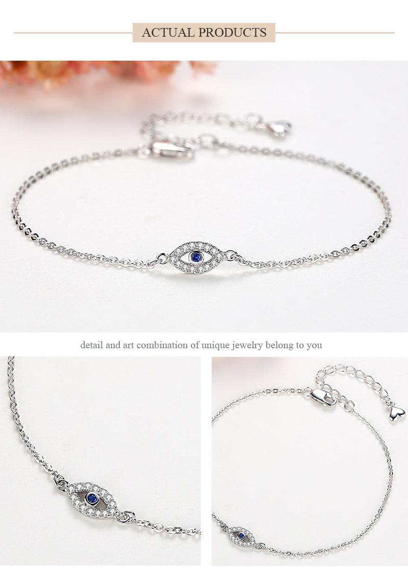 Elegant Sterling Silver Lucky Eye Bracelet for Women