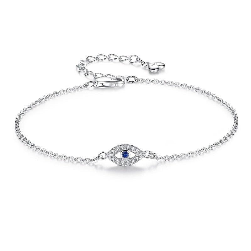 Elegant Sterling Silver Lucky Eye Bracelet for Women
