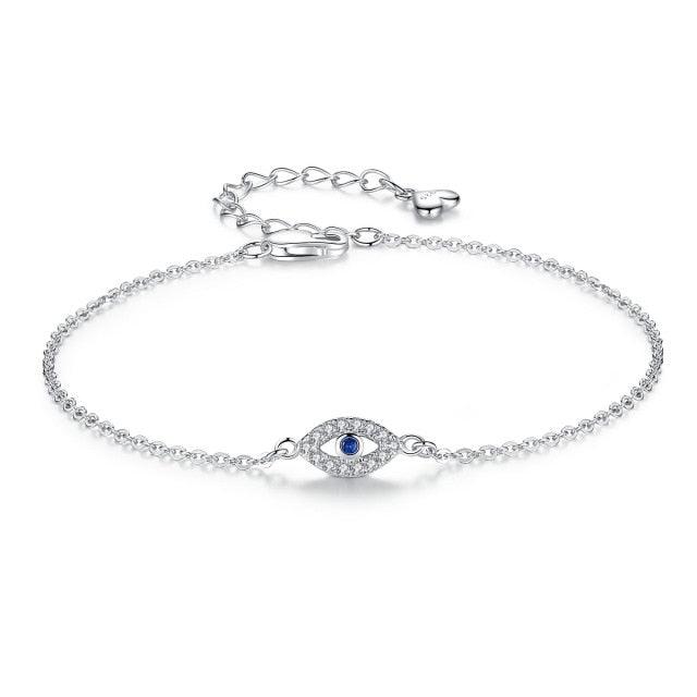 Elegant Sterling Silver Lucky Eye Bracelet for Women