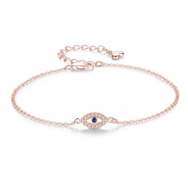 Elegant Sterling Silver Lucky Eye Bracelet for Women