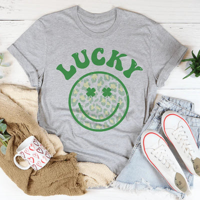 Camiseta con cara sonriente de la suerte