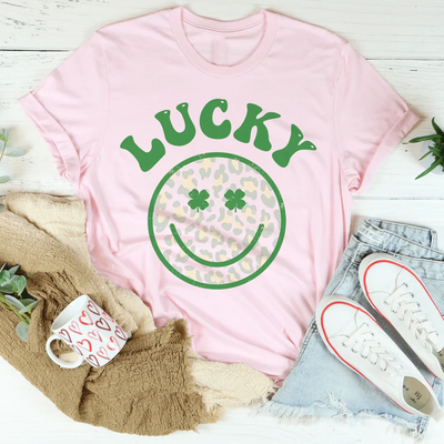 Camiseta con cara sonriente de la suerte