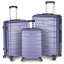 Luggage Suitcase 3 Piece Sets Hardside Carry-on luggage with Spinner Wheels 20"/24"/28" Lavender purple + ABS - Korvel