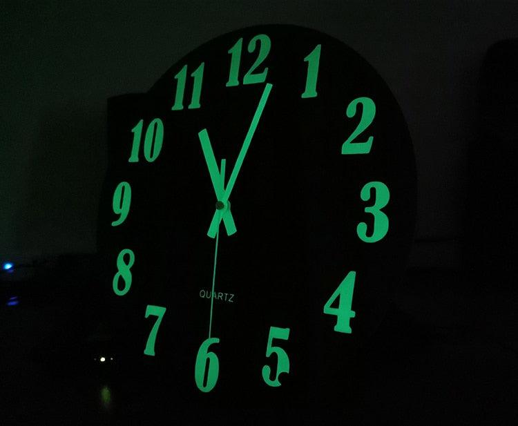 Luminous Wall Clock Silent Non-Ticking Quartz Wall Clocks Large Luminous Function Numbers and Hands Battery Operated Decorative Wall Clock for Office 12 Inch Wooden Silent Non-Ticking Kitchen Wall Clocks With Night Lights For Indoor/Outdoor Living Room - Korvel