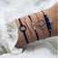 Luxury Modern Bohemian Gold Color Moon Leaf Crystal Opal Bracelet Set