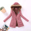 Chaqueta acolchada de algodón de lujo para mujer con capucha