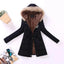 Chaqueta acolchada de algodón de lujo para mujer con capucha