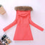 Chaqueta acolchada de algodón de lujo para mujer con capucha