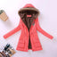 Chaqueta acolchada de algodón de lujo para mujer con capucha
