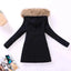 Chaqueta acolchada de algodón de lujo para mujer con capucha