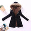 Chaqueta acolchada de algodón de lujo para mujer con capucha