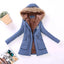 Chaqueta acolchada de algodón de lujo para mujer con capucha