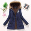 Chaqueta acolchada de algodón de lujo para mujer con capucha