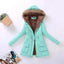 Chaqueta acolchada de algodón de lujo para mujer con capucha