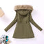 Chaqueta acolchada de algodón de lujo para mujer con capucha