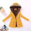 Chaqueta acolchada de algodón de lujo para mujer con capucha