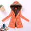 Chaqueta acolchada de algodón de lujo para mujer con capucha