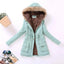 Chaqueta acolchada de algodón de lujo para mujer con capucha