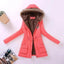 Chaqueta acolchada de algodón de lujo para mujer con capucha