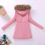 Chaqueta acolchada de algodón de lujo para mujer con capucha